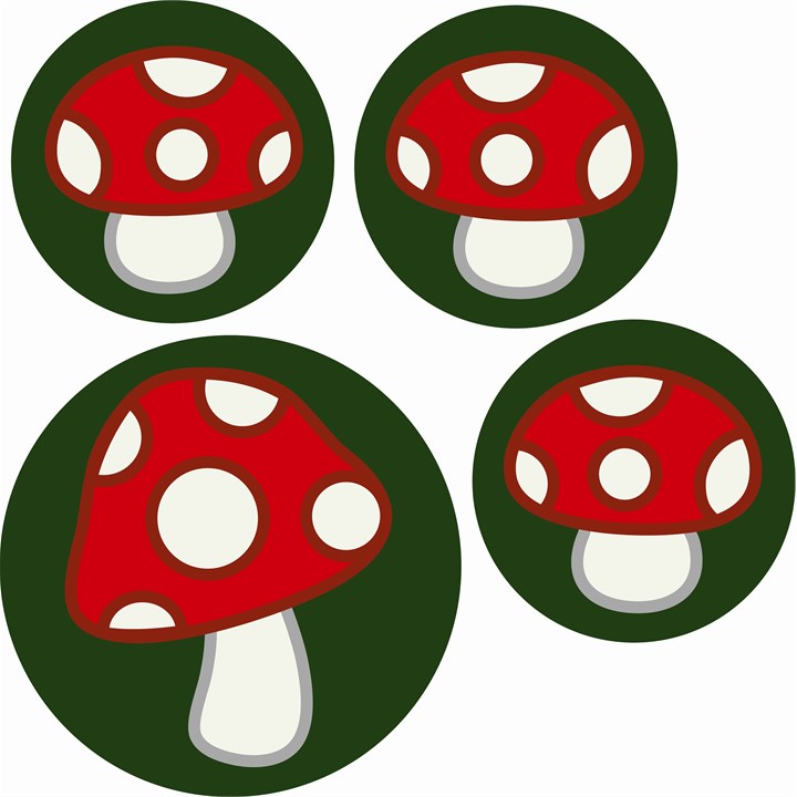 Mushroom - set 4 pieces