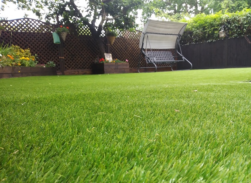 Back garden with artificial grass